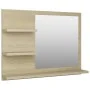 Espejo de baño madera contrachapada roble Sonoma 60x10,5x45 cm de vidaXL, Tocadores de baño - Ref: Foro24-805009, Precio: 32,...