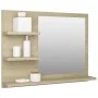 Espejo de baño madera contrachapada roble Sonoma 60x10,5x45 cm de vidaXL, Tocadores de baño - Ref: Foro24-805009, Precio: 32,...