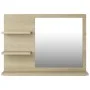 Espejo de baño madera contrachapada roble Sonoma 60x10,5x45 cm de vidaXL, Tocadores de baño - Ref: Foro24-805009, Precio: 32,...