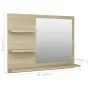 Espejo de baño madera contrachapada roble Sonoma 60x10,5x45 cm de vidaXL, Tocadores de baño - Ref: Foro24-805009, Precio: 32,...