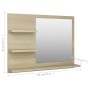 Espejo de baño madera contrachapada roble Sonoma 60x10,5x45 cm de vidaXL, Tocadores de baño - Ref: Foro24-805009, Precio: 33,...
