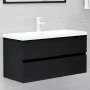 Armario para lavabo madera contrachapada negro 90x38,5x45 cm de vidaXL, Muebles de baño - Ref: Foro24-804756, Precio: 48,13 €...