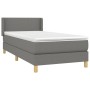 Cama box spring con colchón tela gris oscuro 90x190 cm