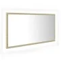Espejo de baño LED acrílico color roble Sonoma 90x8,5x37 cm de vidaXL, Tocadores de baño - Ref: Foro24-804935, Precio: 47,20 ...