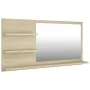 Badezimmerspiegel aus Sonoma-Eichensperrholz, 90 x 10,5 x 45 cm von vidaXL, Badezimmerwaschtische - Ref: Foro24-805018, Preis...