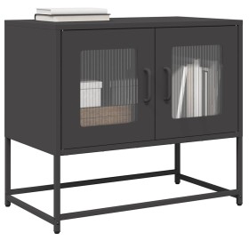Mueble para TV acero laminado en frío negro 68x39x60,5 cm von , TV-Möbel - Ref: Foro24-853332, Preis: 69,91 €, Rabatt: %