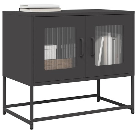 Mueble para TV acero laminado en frío negro 68x39x60,5 cm de , Muebles TV - Ref: Foro24-853332, Precio: 69,91 €, Descuento: %