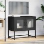 Mueble para TV acero laminado en frío negro 68x39x60,5 cm de , Muebles TV - Ref: Foro24-853332, Precio: 69,91 €, Descuento: %