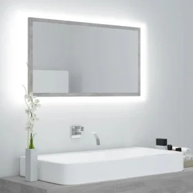 Concrete gray acrylic bathroom mirror 80x8.5x37 cm by vidaXL, bathroom vanities - Ref: Foro24-804928, Price: 56,41 €, Discoun...