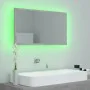 Concrete gray acrylic bathroom mirror 80x8.5x37 cm by vidaXL, bathroom vanities - Ref: Foro24-804928, Price: 56,41 €, Discoun...