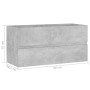 Betongrauer Sperrholz-Waschbeckenschrank 90 x 38,5 x 45 cm von vidaXL, Badezimmermöbel - Ref: Foro24-804759, Preis: 45,67 €, ...
