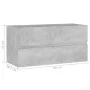 Concrete gray plywood sink cabinet 90x38.5x45 cm by vidaXL, Bathroom furniture - Ref: Foro24-804759, Price: 45,16 €, Discount: %