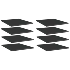 Shelf shelf 8 units glossy black plywood 40x50x1.5cm by vidaXL, Shelves - Ref: Foro24-805199, Price: 40,61 €, Discount: %