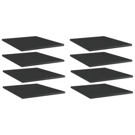 Shelf shelf 8 units glossy black plywood 40x50x1.5cm by vidaXL, Shelves - Ref: Foro24-805199, Price: 36,20 €, Discount: %
