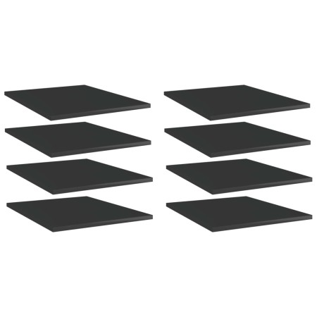 Shelf shelf 8 units glossy black plywood 40x50x1.5cm by vidaXL, Shelves - Ref: Foro24-805199, Price: 40,61 €, Discount: %