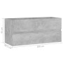 Bathroom cabinet in gray concrete plywood 100x38.5x45 cm by vidaXL, Bathroom furniture - Ref: Foro24-804768, Price: 54,06 €, ...