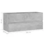 Bathroom cabinet in gray concrete plywood 100x38.5x45 cm by vidaXL, Bathroom furniture - Ref: Foro24-804768, Price: 53,72 €, ...