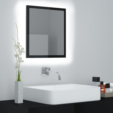 Espejo de baño acrílico negro brillo 40x8,5x37 cm