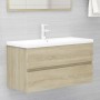 Waschbeckenschrank aus Sonoma-Eichensperrholz, 90 x 38,5 x 45 cm von vidaXL, Badezimmermöbel - Ref: Foro24-804758, Preis: 45,...
