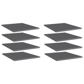 Estante estantería 8 uds contrachapada gris brillo 40x50x1,5 cm de vidaXL, Estanterías - Ref: Foro24-805201, Precio: 34,17 €