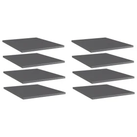 Shelf shelving unit 8 pcs plywood glossy gray 40x50x1.5 cm by vidaXL, Shelves - Ref: Foro24-805201, Price: 34,17 €, Discount: %