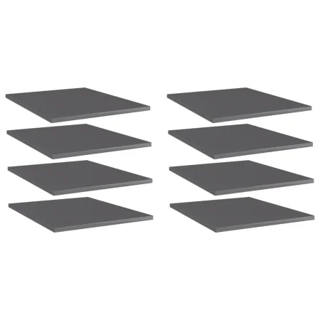 Shelf shelving unit 8 pcs plywood glossy gray 40x50x1.5 cm by vidaXL, Shelves - Ref: Foro24-805201, Price: 34,17 €, Discount: %