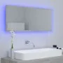 Espejo de baño LED acrílico gris hormigón 100x8,5x37 cm de vidaXL, Tocadores de baño - Ref: Foro24-804944, Precio: 54,89 €, D...