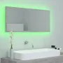 Espejo de baño LED acrílico gris hormigón 100x8,5x37 cm de vidaXL, Tocadores de baño - Ref: Foro24-804944, Precio: 54,89 €, D...