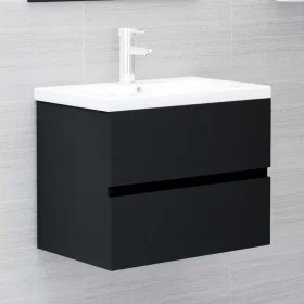 Waschbeckenunterschrank aus schwarzem Sperrholz, 60 x 38,5 x 45 cm von vidaXL, Badezimmermöbel - Ref: Foro24-804738, Preis: 4...