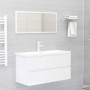 Engineered wood glossy white sink cabinet 90x38.5x45 cm by vidaXL, Bathroom furniture - Ref: Foro24-804761, Price: 60,46 €, D...
