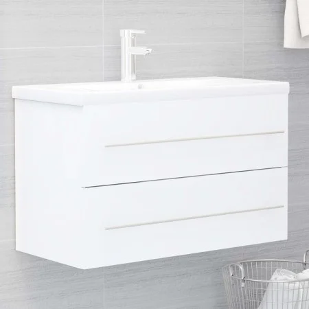 Armario para lavabo madera contrachapada blanco 80x38,5x48 cm de vidaXL, Muebles de baño - Ref: Foro24-804701, Precio: 64,89 ...