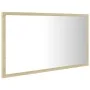 Espejo de baño acrílico color roble Sonoma 80x8,5x37 cm de vidaXL, Tocadores de baño - Ref: Foro24-804927, Precio: 43,12 €, D...