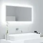 Glänzend weißer Acryl-LED-Badezimmerspiegel 90 x 8,5 x 37 cm von vidaXL, Badezimmerwaschtische - Ref: Foro24-804937, Preis: 5...