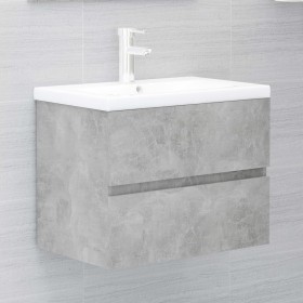 Armario de lavabo contrachapada gris hormigón 60x38,5x45 cm