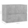 Concrete gray plywood sink cabinet 60x38.5x45 cm by vidaXL, Bathroom furniture - Ref: Foro24-804741, Price: 47,42 €, Discount: %