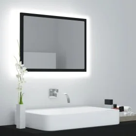 Black glossy acrylic bathroom mirror 60x8.5x37 cm by vidaXL, bathroom vanities - Ref: Foro24-804917, Price: 50,72 €, Discount: %