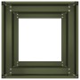 Jardinera de acero laminado en frío verde oliva 40x40x80 cm