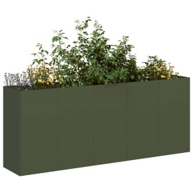 Jardinera de acero laminado en frío verde oliva 200x40x80 cm de , Maceteros y jardineras - Ref: Foro24-860727, Precio: 200,80...