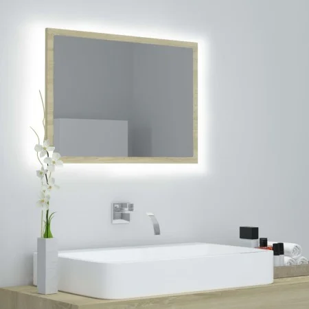 Badezimmerspiegel aus Sonoma-Eiche-Acryl, 60 x 8,5 x 37 cm von vidaXL, Badezimmerwaschtische - Ref: Foro24-804919, Preis: 39,...
