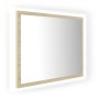 Espejo de baño acrílico color roble Sonoma 60x8,5x37 cm de vidaXL, Tocadores de baño - Ref: Foro24-804919, Precio: 40,14 €, D...