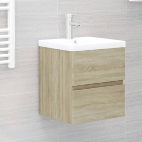 Armario de lavabo madera ingeniería roble Sonoma 41x38,5x45 cm