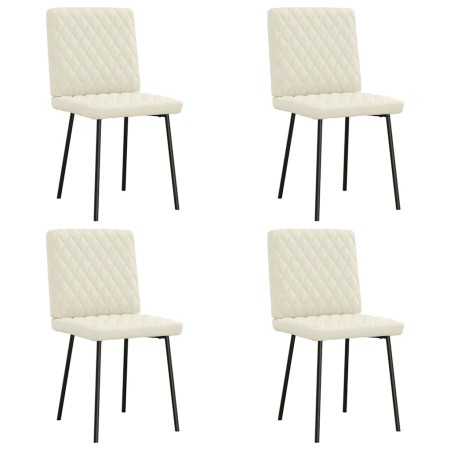 Sillas de comedor 4 unidades terciopelo crema de , Sillas de comedor - Ref: Foro24-3315212, Precio: 209,97 €, Descuento: %