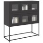 Aparador de acero laminado en frío negro 100,5x39x107 cm by , Sideboards - Ref: Foro24-853422, Price: 131,58 €, Discount: %