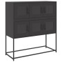 Aparador de acero laminado en frío negro 100,5x39x107 cm by , Sideboards - Ref: Foro24-853422, Price: 131,58 €, Discount: %