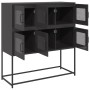 Aparador de acero laminado en frío negro 100,5x39x107 cm de , Aparadores - Ref: Foro24-853422, Precio: 102,16 €