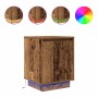Mesilla de noche con luces LED madera vieja 38x34x50 cm de , Mesitas de noche - Ref: Foro24-861279, Precio: 45,24 €, Descuent...