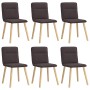 Sillas de comedor 6 unidades tela marrón oscuro by , dining chairs - Ref: Foro24-3315594, Price: 302,95 €, Discount: %