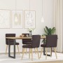 Sillas de comedor 4 unidades tela marrón oscuro by , dining chairs - Ref: Foro24-3315397, Price: 215,38 €, Discount: %