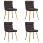 Sillas de comedor 4 unidades tela marrón oscuro by , dining chairs - Ref: Foro24-3315397, Price: 215,38 €, Discount: %