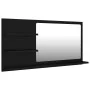 Espejo de baño madera contrachapada negro 90x10,5x45 cm de vidaXL, Tocadores de baño - Ref: Foro24-805016, Precio: 35,42 €, D...
